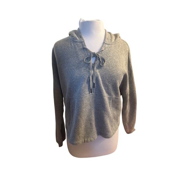 Women M PrAna 1961351 Cozy Up Illana Hoodie Pullover Gray Hemp Sweatshirt - Picture 2 of 6